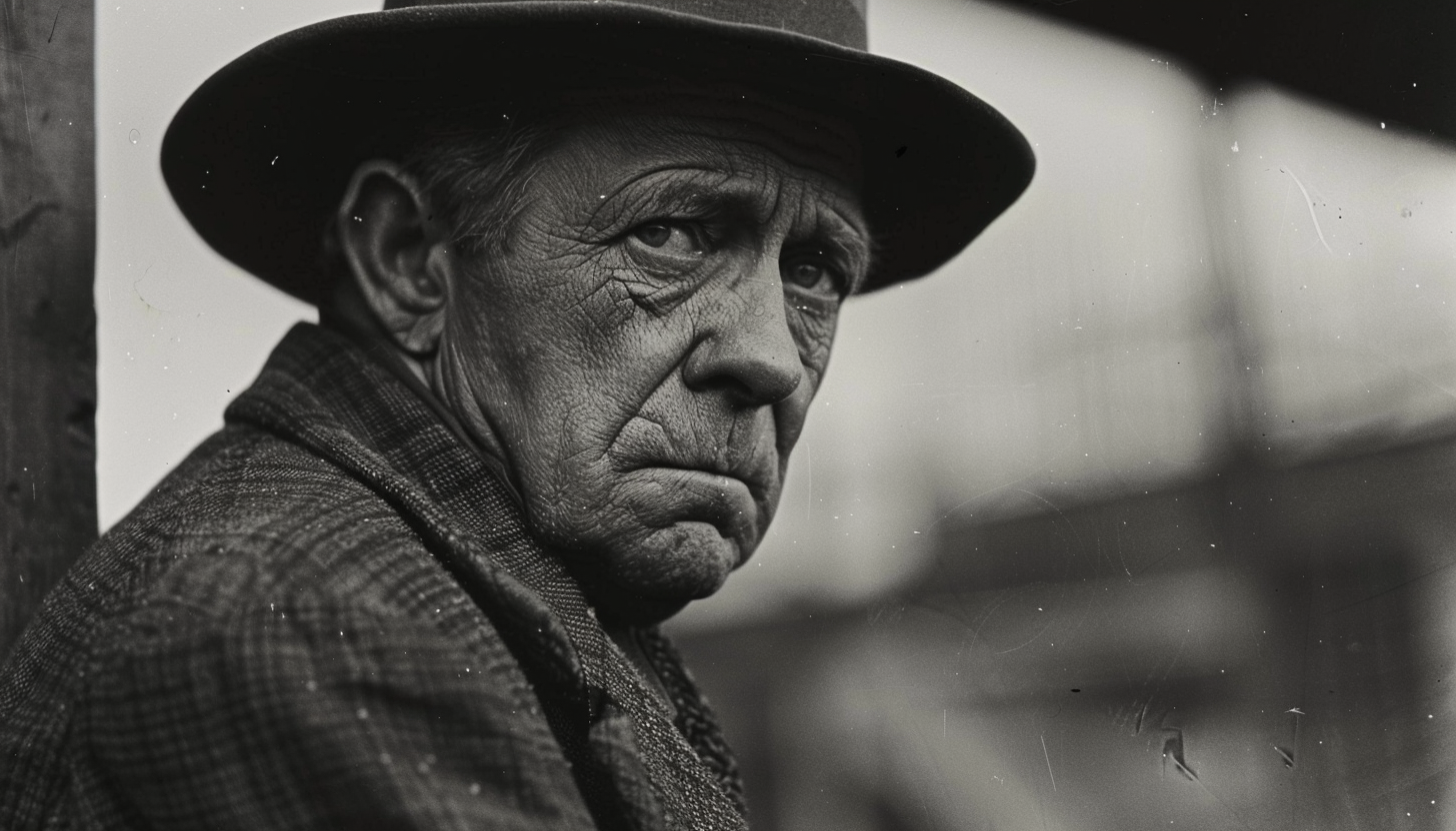 Intense portrait of an elderly man with a wealth of stories etched in his features.