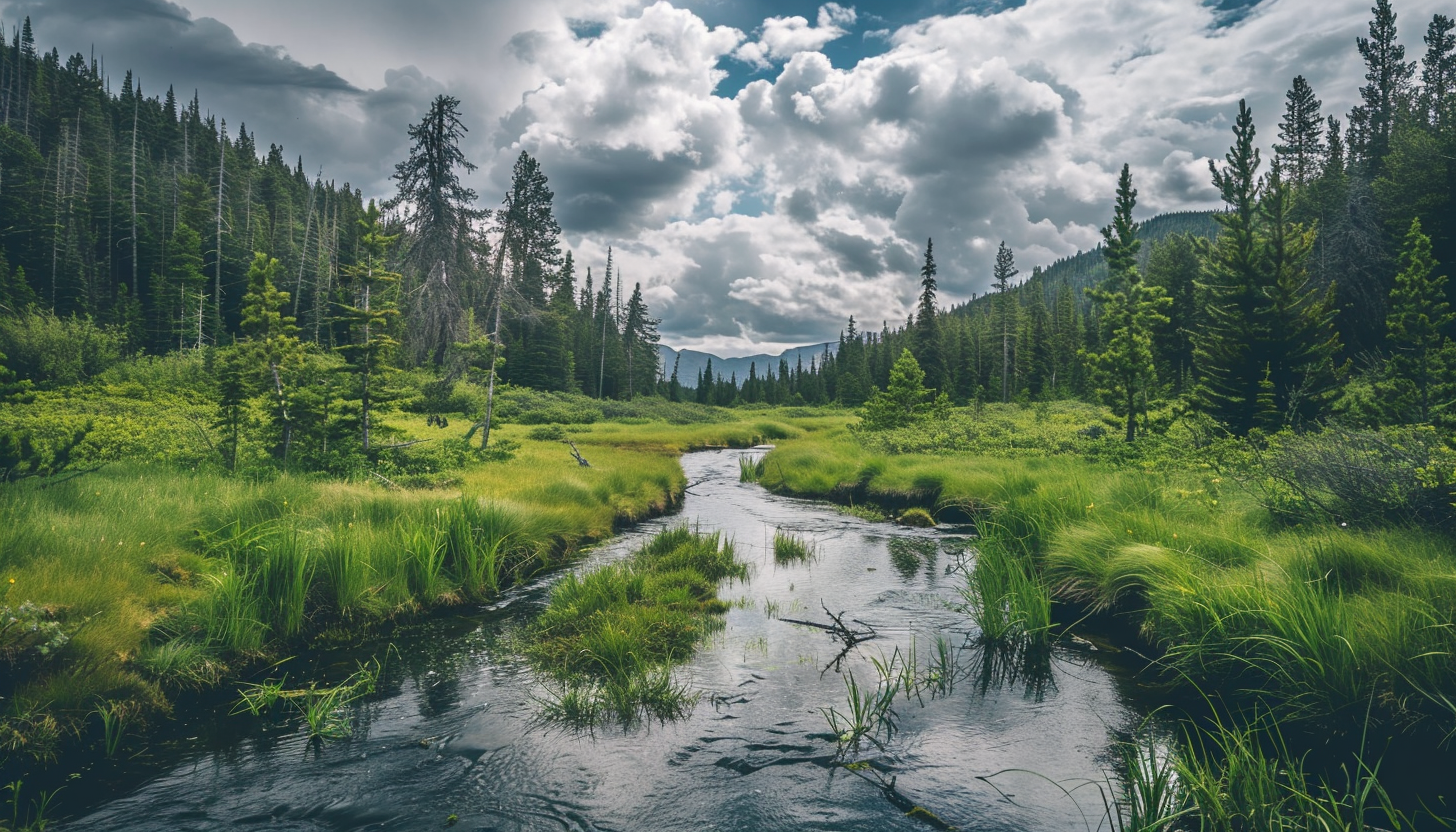 Lush green forest landscape captured using optimal camera settings for landscape photography.